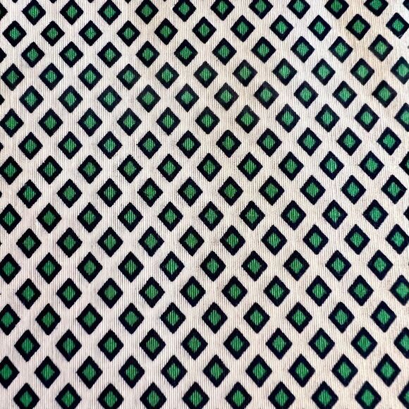 NEW Tommy Hilfiger Green & White Diamond Print Twin Sheet Set - Picture 3 of 4